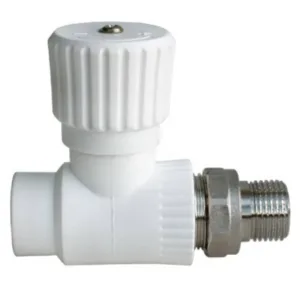 Вентиль Lammin PPR радиат. прям. 20 х 1/2″ 50/10, белый