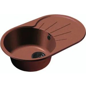 Мойка комп. GRANFEST Rondo GF-R750L (750х460) Терракот,овальная с крылом
