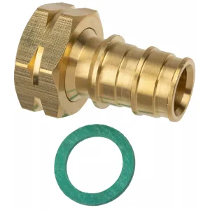 Штуцер Usystems с накидной гайкой латунный для труб PE-Xa 16-G3/4″НГ, тип 2