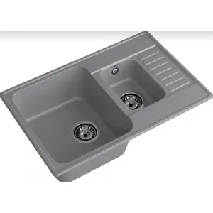 Мойка комп. GRANFEST QUARZ GF-Z 21К 1.5-чаш+кр. 737*480 (темно-серый)