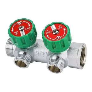 Коллектор регулирующий VARMEGA 3/4″ 2 х 3/4″ЕК хромированный VM14612