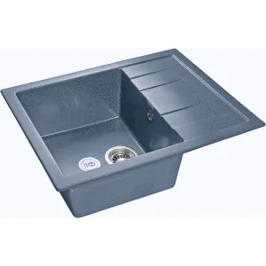 Мойка комп. GRANFEST Quadro GF-Q650L (650х500) Графит,прямоугольная с крылом