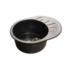 Мойка комп. GRANFEST Rondo GF-R580L (579х445) Черный,овальная с крылом