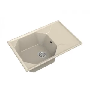 Мойка комп. GRANFEST UNIQUE GF-U-740L (740х500) Бежевый,прямоугольная с крылом
