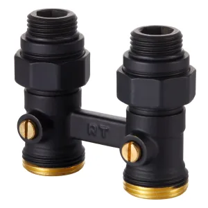 Узел нижнего подключения Royal Thermo прямой 1/2″х3/4″ EK (черный)