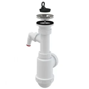 Сифон для мойки с нерж. реш. DN70 и штуцером A441P-DN50/40 (AlcaPlast)