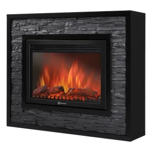 Портал Firelight Loft 30 камень черный, черная эмаль