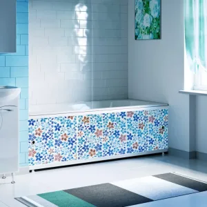 Экран под ванну 1,7 м «Оптима Decor» (035 мозаика синяя)