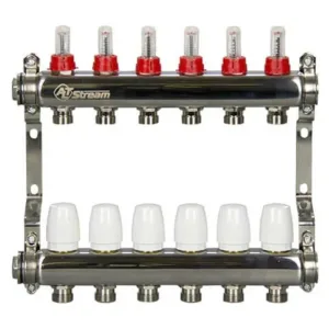 Группа коллекторная ALTSTREAM с расходомерами, сталь 1″х 7х3/4″