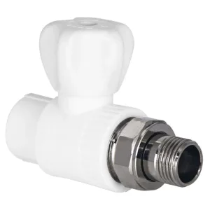 Кран шаровой TEBO бел. PP-R для радиатора 25х3/4" прямой (5/50), арт. 030060204