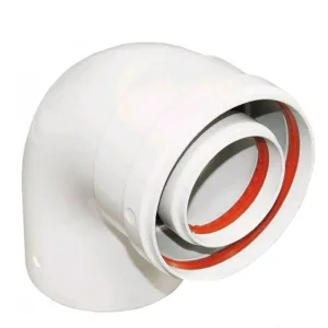 Колено коаксиальное 90гр. BAXI полипропиленовое, диам. 80/125 для конденс. котлов