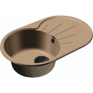 Мойка комп. GRANFEST Rondo GF-R750L (750х460) Песочный,овальная с крылом