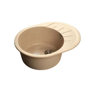 Мойка комп. GRANFEST Rondo GF-R580L (579х445) Песочный, круглая с мини-крылом