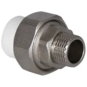 Муфта TEBO бел. PP-R комбин. разъемная (Американка) 25х1″ НР (10/100), арт. T-ППР.Мрн.25.1.Б.Tr