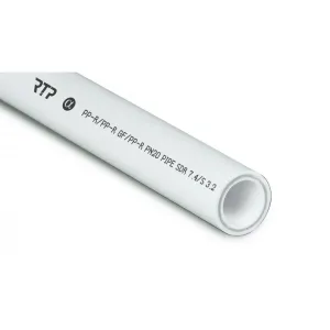 Труба PPR PN 20 белая (армир. стекл.) 63 х 8,6 белый 4м РТП