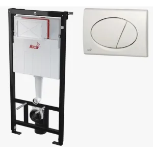 Set инсталляции с белой кнопкой 3 в 1 M101/1120+M70 (AlcaPlast)