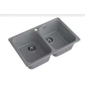 Мойка комп. GRANFEST QUARZ GF-Z 15 2 чаши 737*478 (темно-серый)