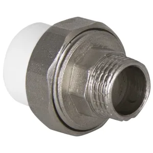 Муфта TEBO бел. PP-R комбин. разъемная (Американка) 20х1″ НР (10/100), арт. 015020904