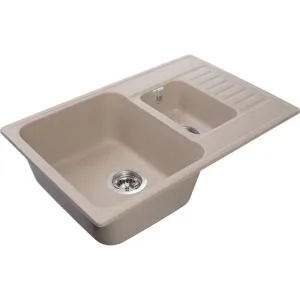 Мойка комп. GRANFEST QUARZ GF-Z 21К 1,5 чаши+крыло 737*480 (песок),прямоугольная