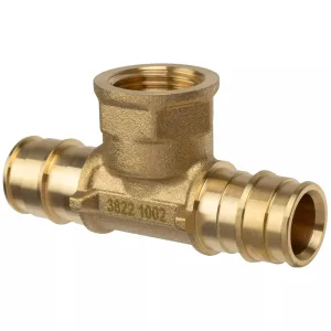 Тройник Usystems с внутренней резьбой латунный для труб PE-Xa 16-Rp1/2″ВР-16, тип 1