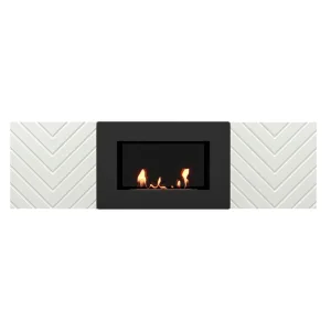 Каминокомплект:Тумба с биокамином Firelight BFP/P-1400V белая+набор керамических дров береза