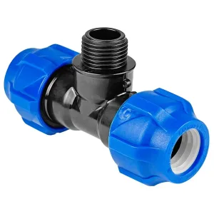 Тройник ПНД компрессионный НР 32*1/2″ наружная резьба (VALFEX)