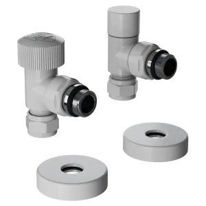 Набор термостатический угловой Royal Thermo Design Pro 15мм М30х1,5 (Белый)