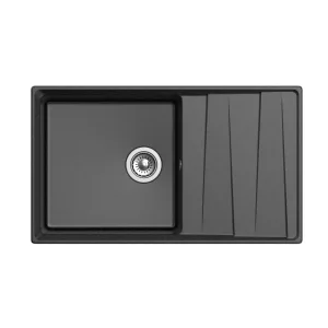 Мойка комп. GRANFEST Level GF-LV-860L (860х500) Черный,прямоугольная с крылом