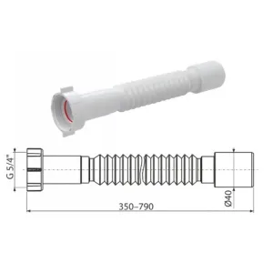 Гибкое соединение 5/4″ х 40 A730 (AlcaPlast)