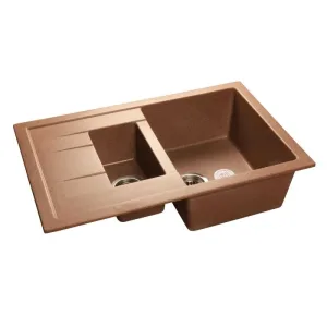 Мойка комп. GRANFEST Quadro Q775KL (775х500) Терракот 1,5 чаши+крыло,прямоуг-ая