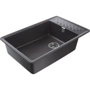 Мойка комп. GRANFEST QUARZ GF-ZL 51 753*476 (черный),прямоугольная с крылом