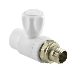 Кран шаровой PPR белый 20 х 1/2″ НР для радиатора РТП