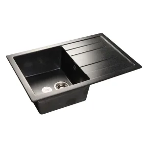 Мойка комп. GRANFEST Quadro GF-Q780L (780х500) Черный,прямоугольная с крылом
