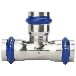 Тройник VARMEGA раструбный Inox Press 15x15x15