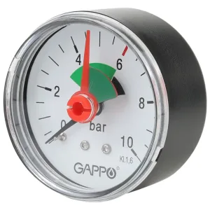 Манометр Gappo аксиальный с указателем предела 1/4" x 6 бар