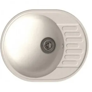 Мойка комп. GRANFEST QUARZ GF-Z 58 617*480 (белый),овальная с крылом