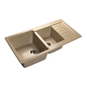 Мойка комп. GRANFEST Practic P980KL (980х510) Песочный 2 чаши+крыло,прямоуг.
