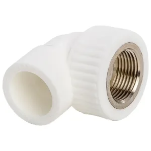 Угольник комбинированный ППР PPRC ВР 20х3/4″ Lammin ВН резьба, белый (уп. 20 шт)
