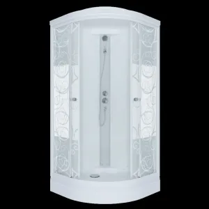 Душ. каб. MARONI ФИТО НЬЮ низкий-полукруг 90x90x215 (7 мест+сифон D90мм)