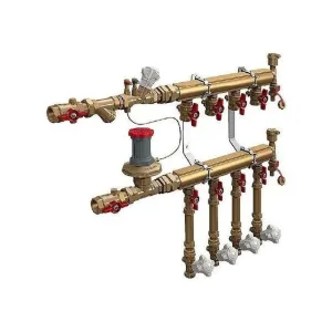 Узел коллекторный Giacomini отопления этажный, подключение тип B3 1″ x 1/2″ / 4, GE553Y144