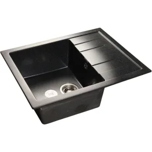 Мойка комп. GRANFEST Quadro GF-Q650L (650х500) Черный,прямоугольная с крылом