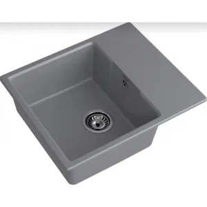Мойка комп. GRANFEST URBAN 658L (580×490) темно-серый прямоугольная с крылом