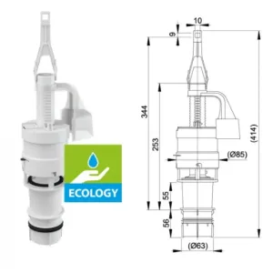 Сливной механизм Ecology для систем инсталляции A06E (AlcaPlast)