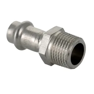 Соединитель-ПРЕСС нерж. ста 28х3/4 «VALTEC» резьба наружная (VTi.901.I.002805)