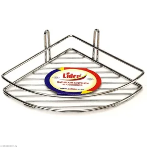 Полка угловая «Lider» (4220) 1 ярус, 20*20*8,5, хром