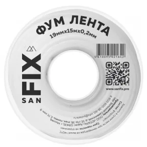 ФУМ-лента 19х0,2х15000х0,3г/см3,76/25 мм, SANFIX