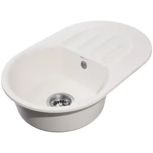 Мойка комп. GRANFEST SMART GF-SM685L (681*433) Белый овальная с крылом