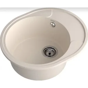 Мойка комп. GRANFEST URBAN 857L (570×480) белый овальная с крылом