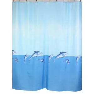 Шторка для ванной «Dolphins » (арт.1344/1023) 180х200 без колец (PL)