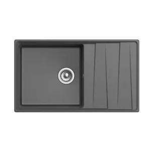 Мойка комп. GRANFEST Level GF-LV-860L (860х500) Графит,прямоугольная с крылом